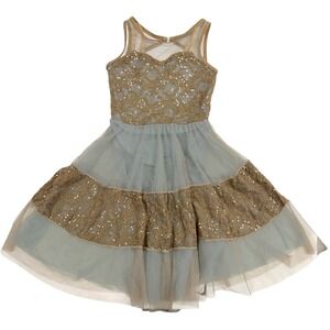Curtain Call Girls Dance Costume Childs L CLA Lyrical Ballet Dress Sequin Tule